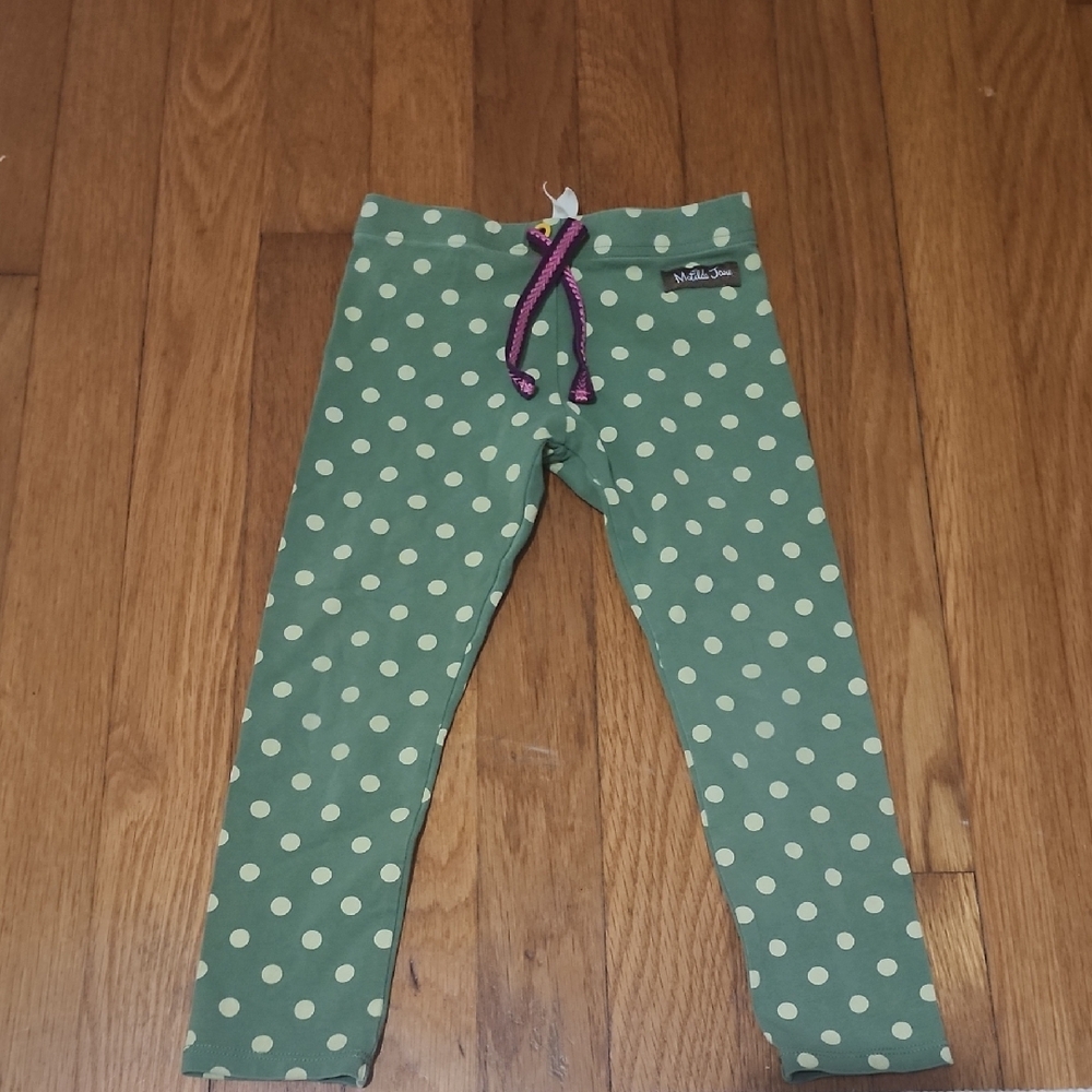 Matilda Jane Green and White Polka Dot Leggings